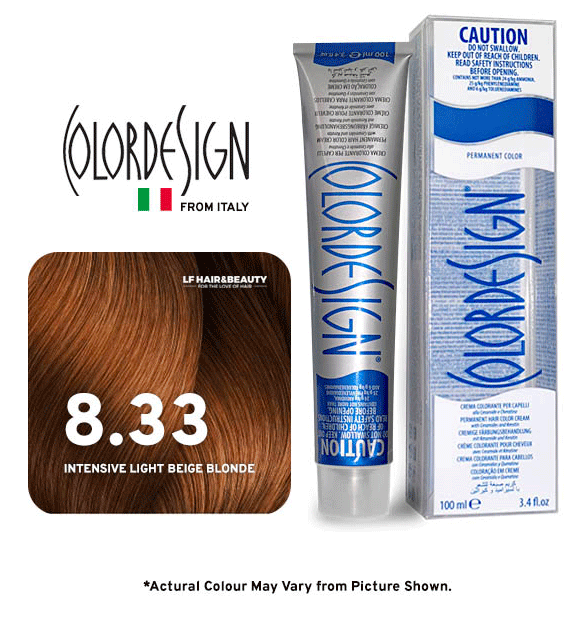 Color Design Permanent Hair Color 8.33 Intensive Golden Light Blonde 100ml