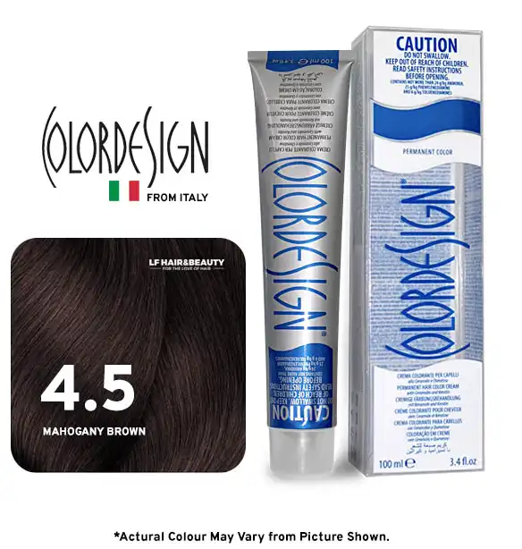 صبغة شعر دائمة من كولور ديزاين، 4.5 بني ماهوجني، 100 مل