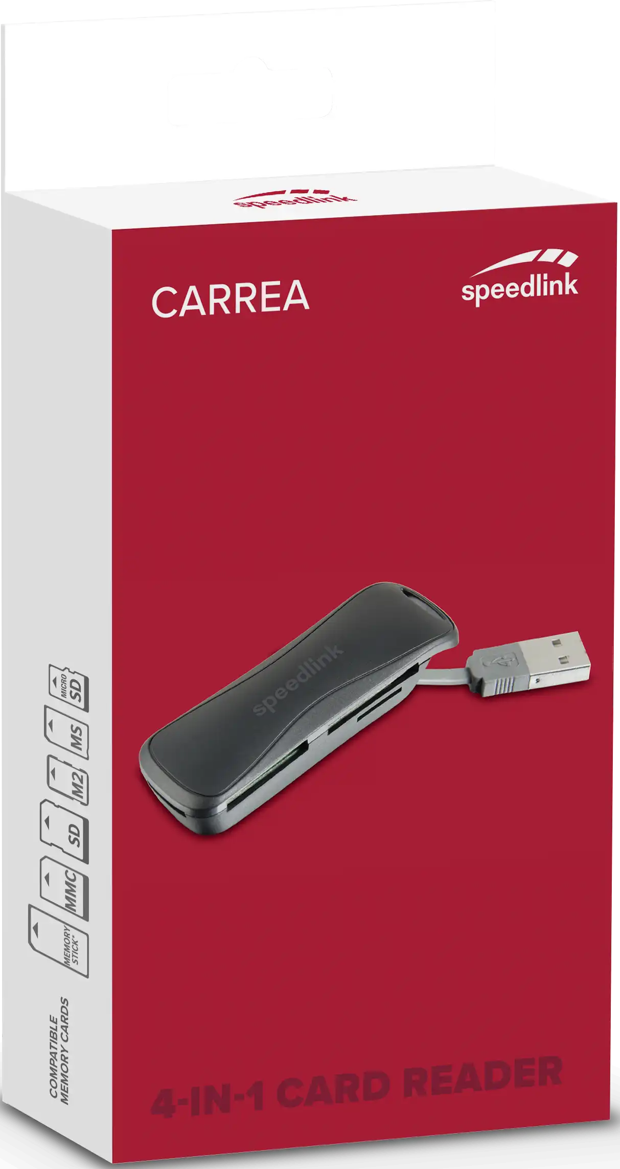 قارئ بطاقات سبيد لينك 4 في 1، USB 2.0، أسود، SL-150001-BK