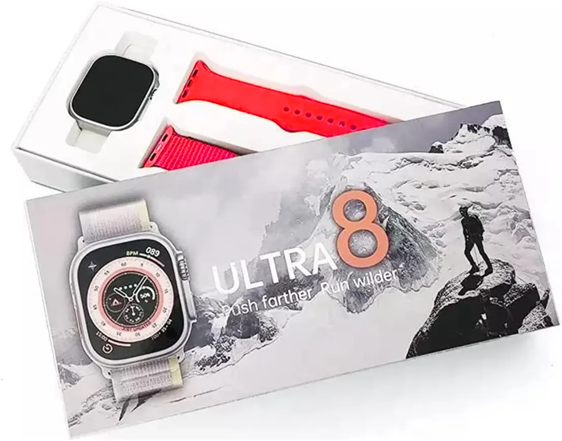 ساعة ULTRA 8 الذكية بلوتوث ، احمر