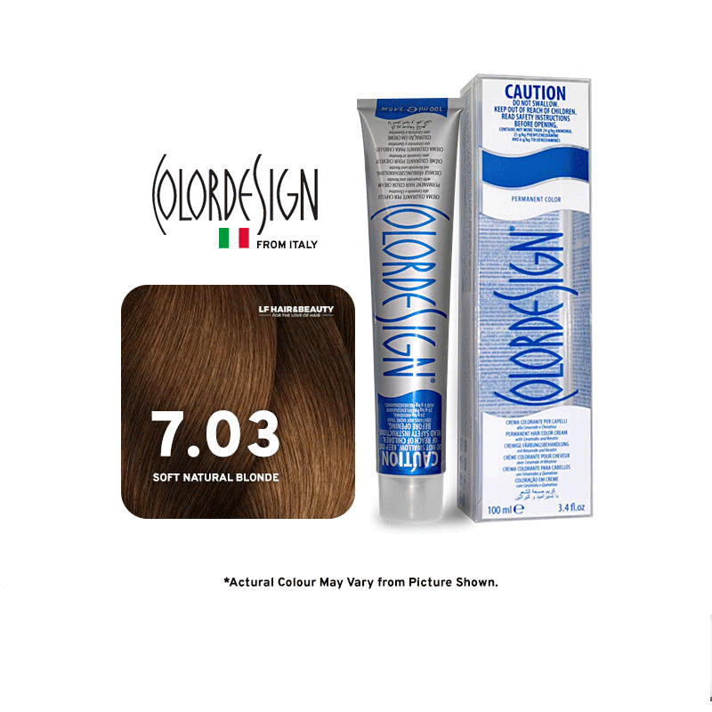Color Design Permanent Hair Color 7.03 Soft Natural Blonde 100ml