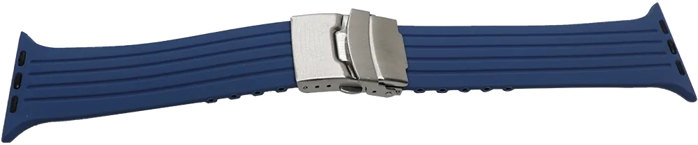 استيك ساعة بقفل، سيليكون، 42-44-45 مم ،ازرق