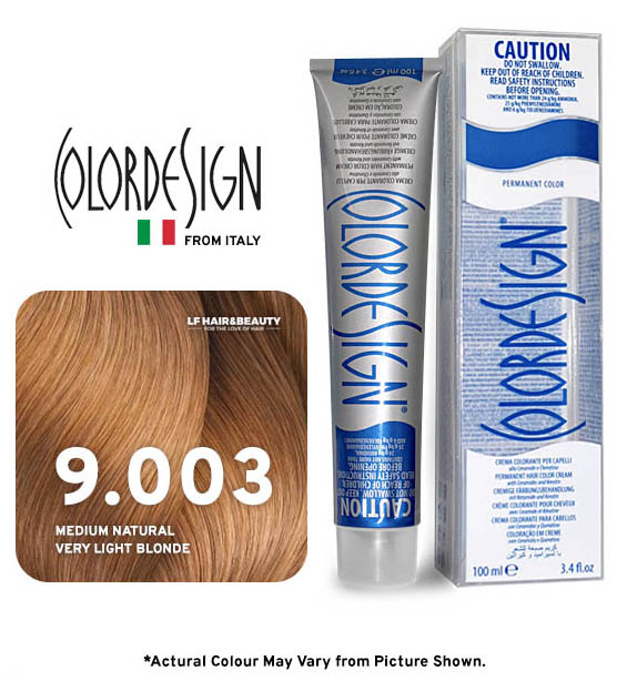 صبغة شعر دائمة من كولور ديزاين، 9.003 أشقر فاتح طبيعي متوسط، 100 مل