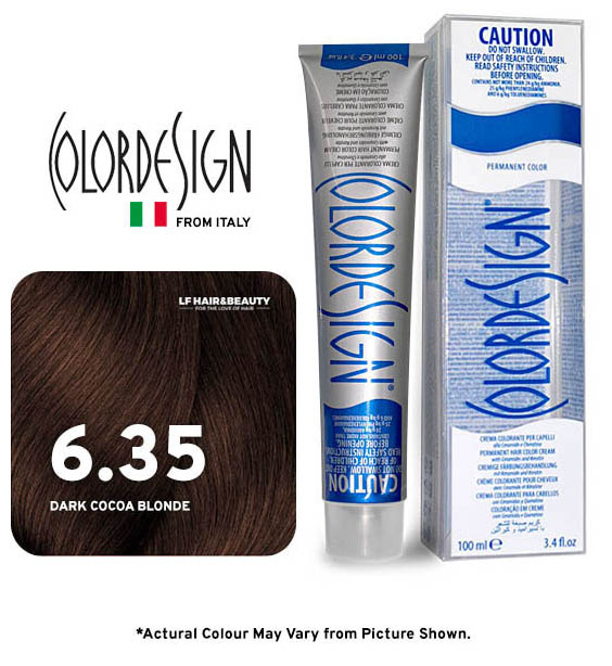 Color Design Permanent Hair Color 6.35  Dark Cocoa Blonde 100ml