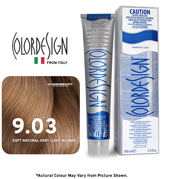 صبغة شعر دائمة من كولور ديزاين، 9.03 أشقر فاتح طبيعي ناعم، 100 مل