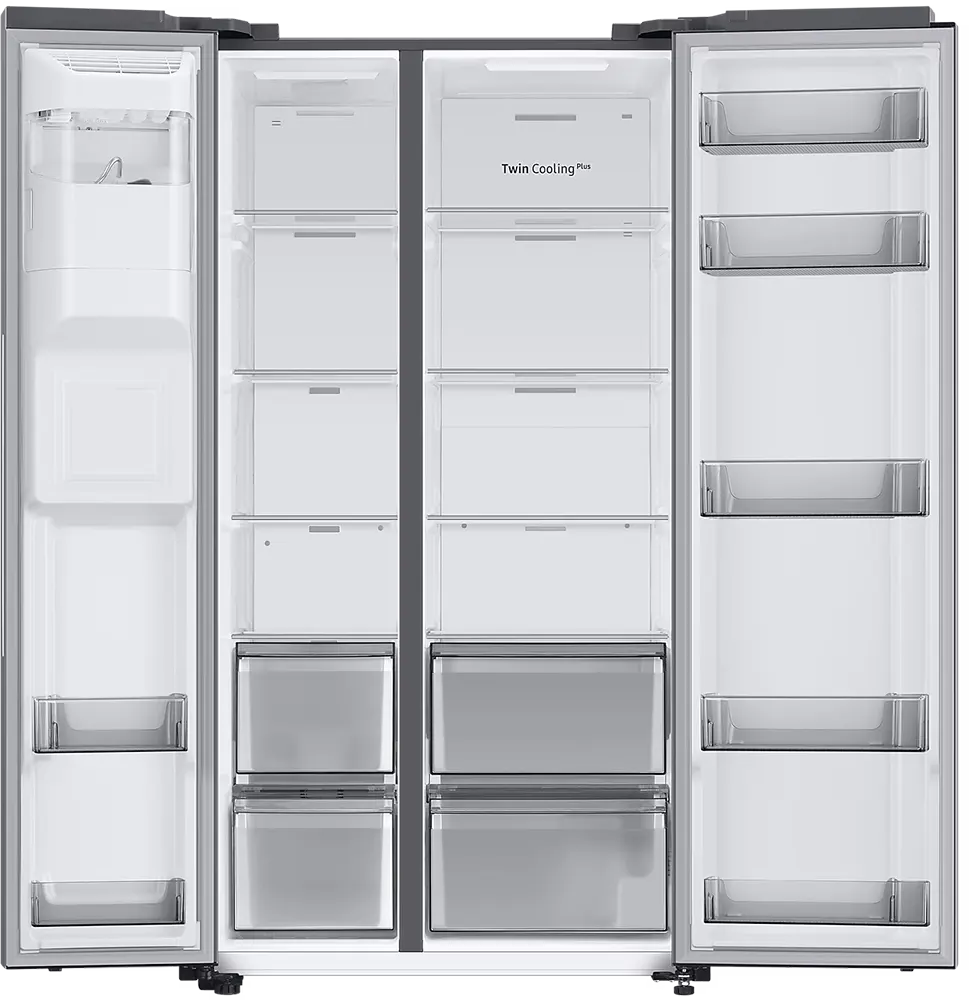 Samsung Side by Side Refrigerator, No Frost, 634 Liters, Inverter, 2 Doors, Water Dispenser, SpaceMax™ Purification, Silver, RS68A8820S9