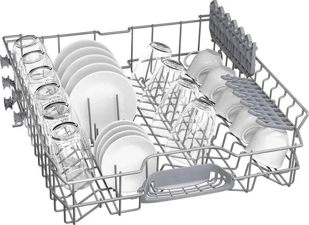 Bosch Dishwasher, 12 Place Settings, 60 cm, 5 Programs, Digital Display, Silver, SMS25AI00V