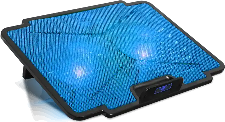 مروحة تبريد لاب توب سبيريت اوف جيمر ايربليد 100، 2 مروحه، تدعم حتي 15 بوصة، اضاءة ليد، أزرق، SOG-VE100BL