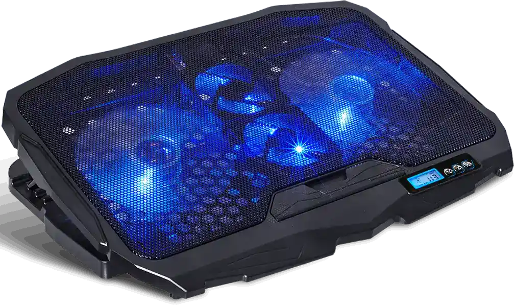 مروحة تبريد لاب توب سبيريت اوف جيمر ايربليد 600، 4 مروحه، تدعم حتي 17 بوصة، اضاءة ليد، أزرق، SOG-VE600BL