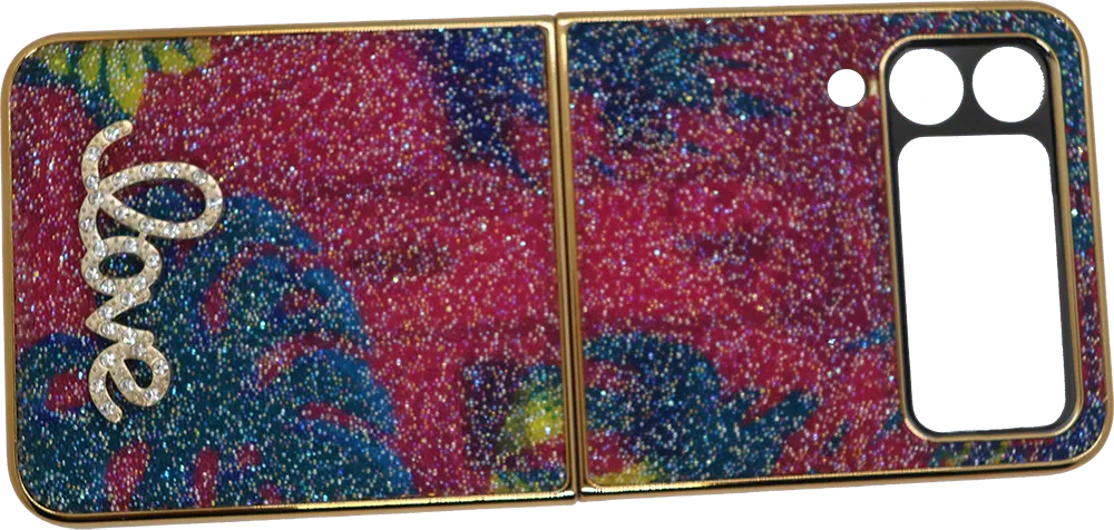 Samsung Flip 4 cover, silicone, glitter