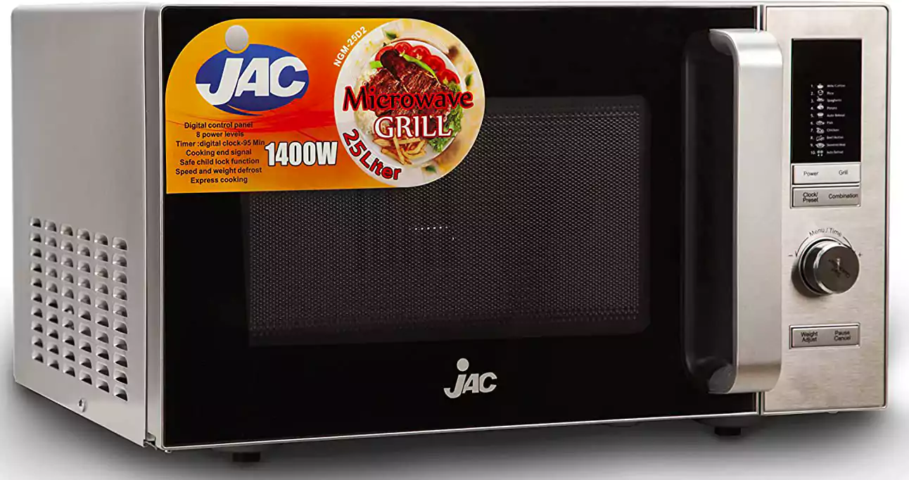 Jac Microwave 25 Liter Digital With Grill, 1400 Watt, Silver NGM-25D2