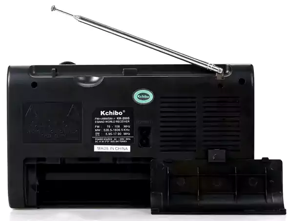 جهاز راديو صغير كيتشيبو، كلاسيكي، FM\AM\SW، توصيل بالكهرباء أو بطارية، صوت عالي نقي، أسود، KK.2005