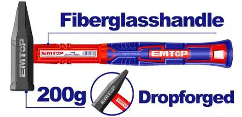 مطرقة ثقيلة ام توب، 200 جرام، يد فايبر جلاس، EHAMMH0200