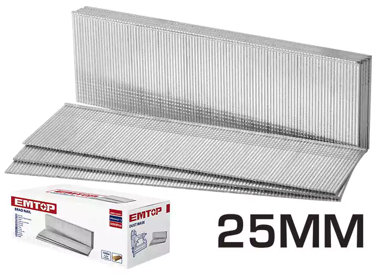EMTOP Air Stapler Box of 5000 Nails 25mm ENAL18251