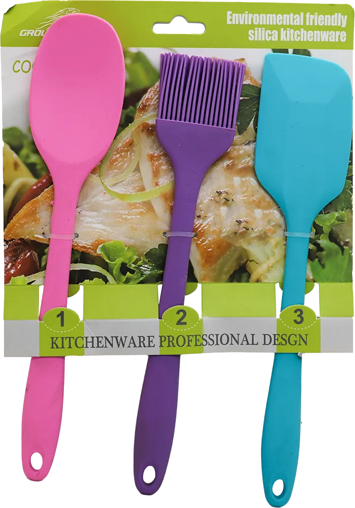 طقم توزيع طعام سيليكون 3 قطع - ألوان متععدة