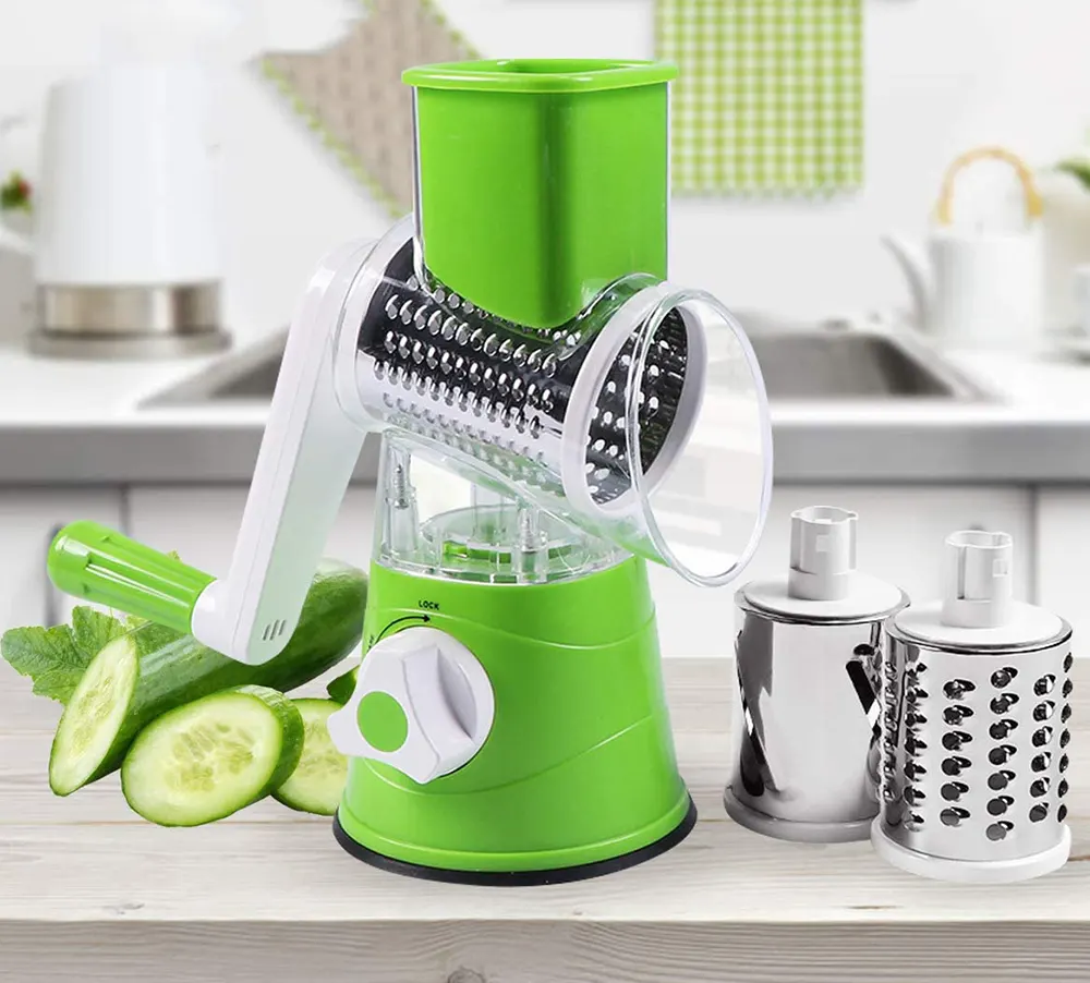 Versatile Manual Onion And Vegetable Slicer 10-in-1  - Green