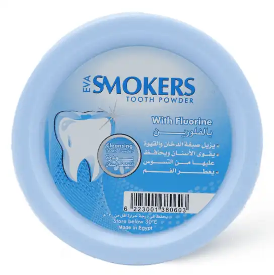 Eva Smokers Fluoride Tooth Powder, 40g.