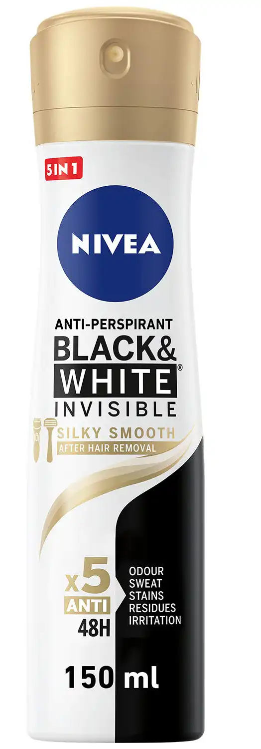 مزيل عرق نيفيا للنساء بلاك اند وايت، سبراي، 150 مل
