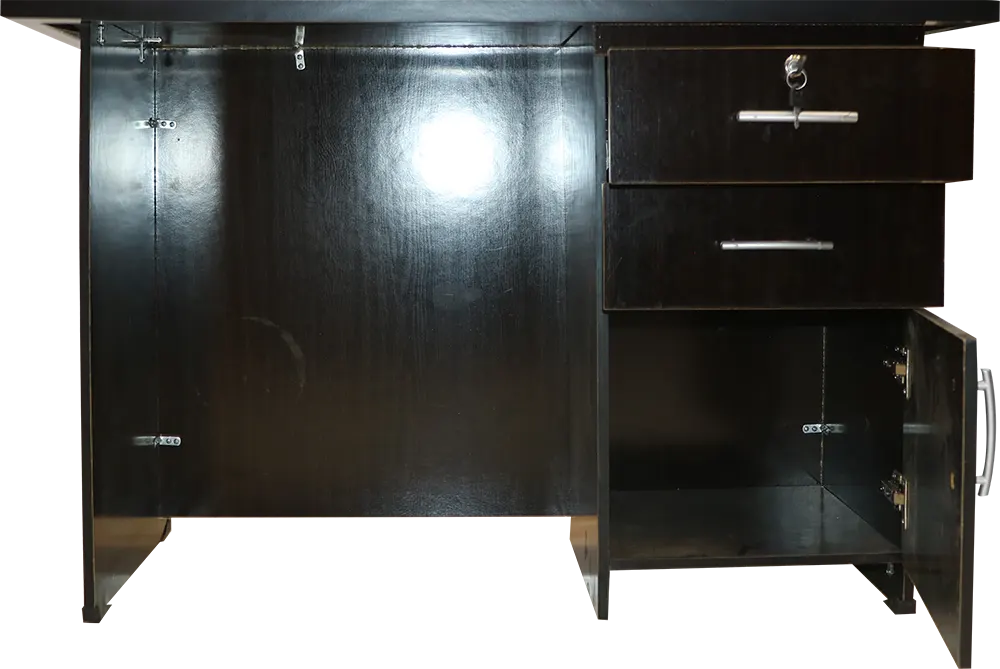 مكتب خشب بطراز عصري حديث 120 سم مناسب لمكاتب العمل والمنزل خشب زان MDF - بني غامق