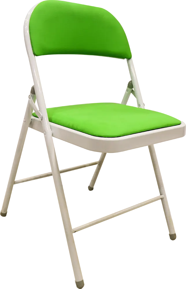 Mintra turquoise plastic chair, metal folding structure
