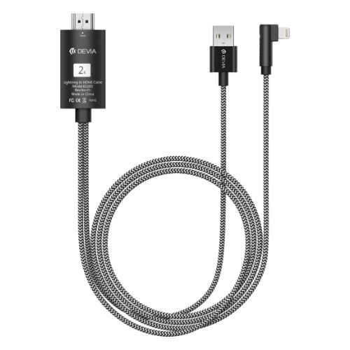 كابل ديفيا  EC084 Storm Series من HDMI إلي لايتنينج 1080p HD no Delay طولة 2 متر