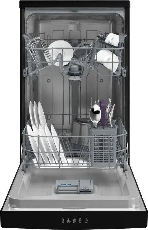 Beko Dishwasher 10 Places, 45 cm, 5 Programs, Digital, Black, BDFS15020B