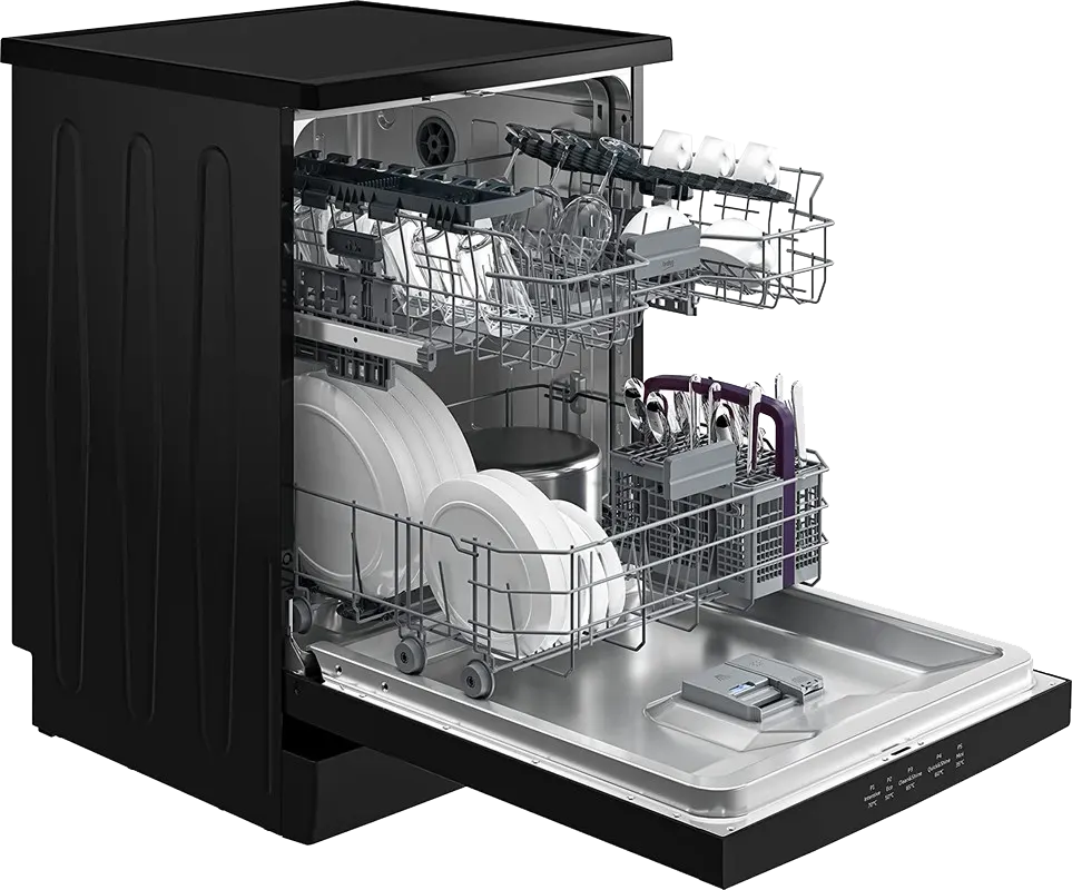 Beko Dishwasher 14 Places, 60 cm, 5 Programs, Digital, Hygiene Intense, Black, BDFN15420B