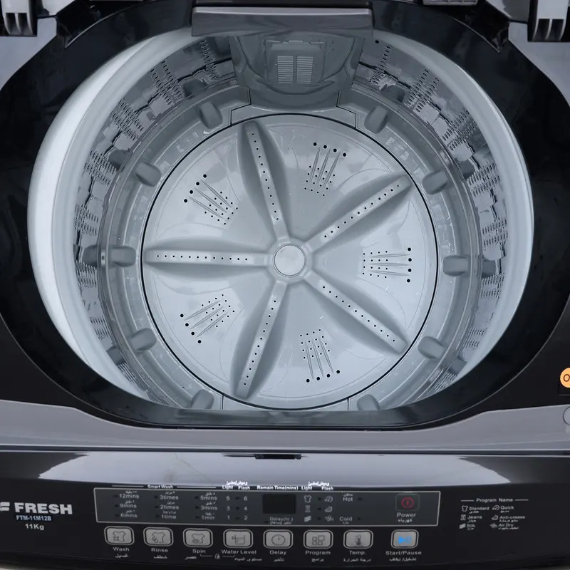 Fresh Top Loading Washing Machine, 11 kg, Pump, Digital Screen, Black, FTM-11F12B