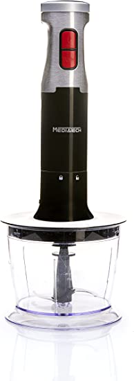 Media Tech Full Mix Pro Hand Blender, 800 Watt, 700mm, with Whisk and Chopper, Black, MT-HB15