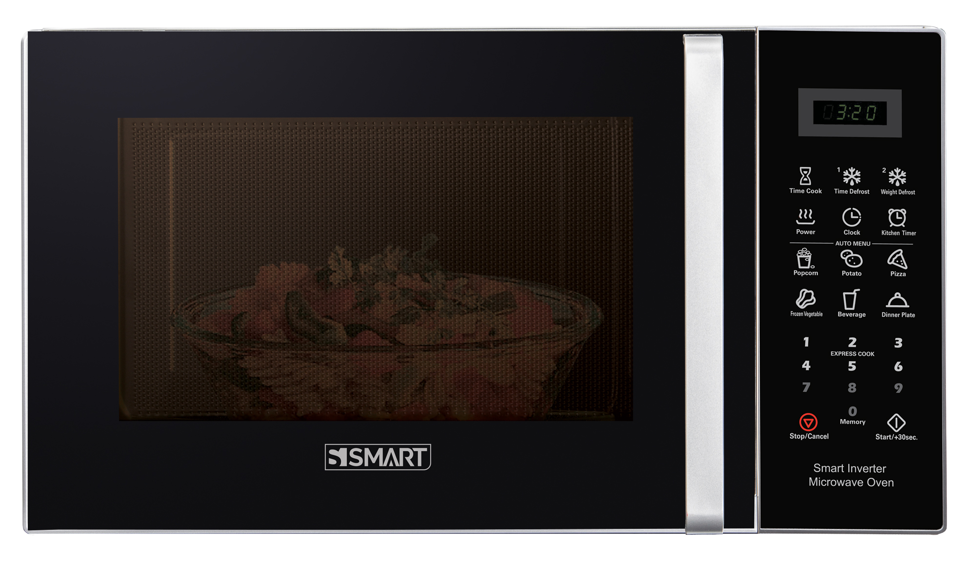 Smart Microwave 25 Liter Digital, 800 Watt, Silver SMW253AXX