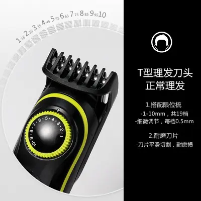ماكينة تشذيب الشعر كيمي ، 5 في 1 ، أسود - KM-696