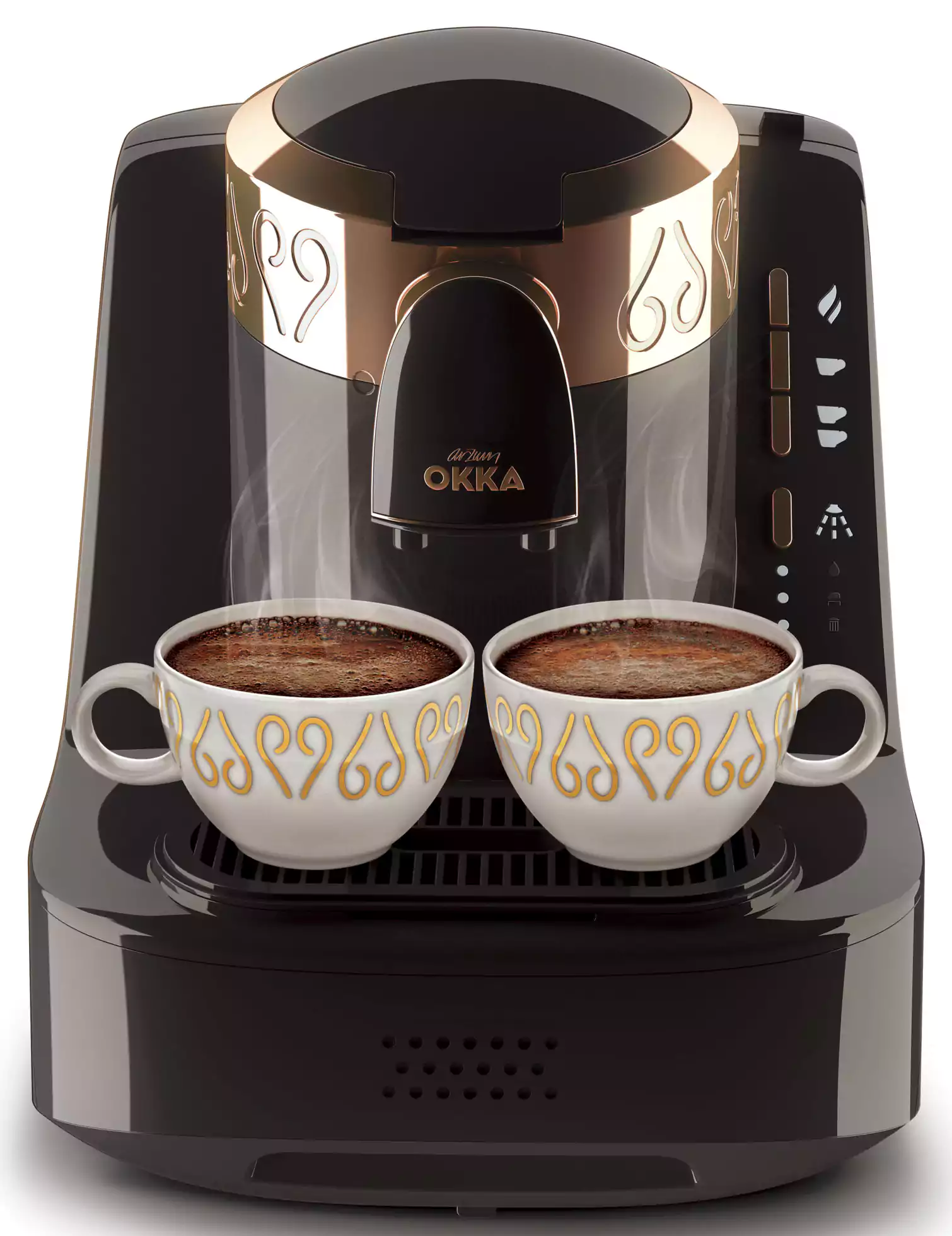 ماكينة قهوة تركي أوكا، 710 وات، أسود×ذهبي، OK001