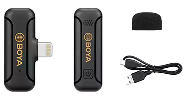 Boya Clip-on Wireless Condenser Microphone, Black, BY-WM3T2-D1