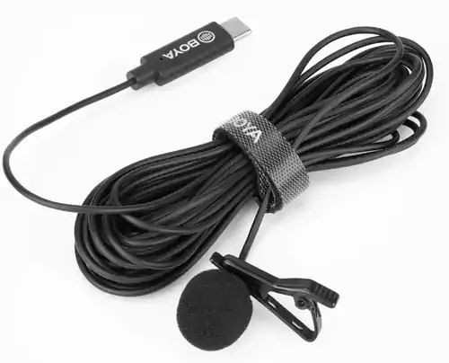 Boya Wired Condenser Microphone, Clip-on, Black, BY-M3