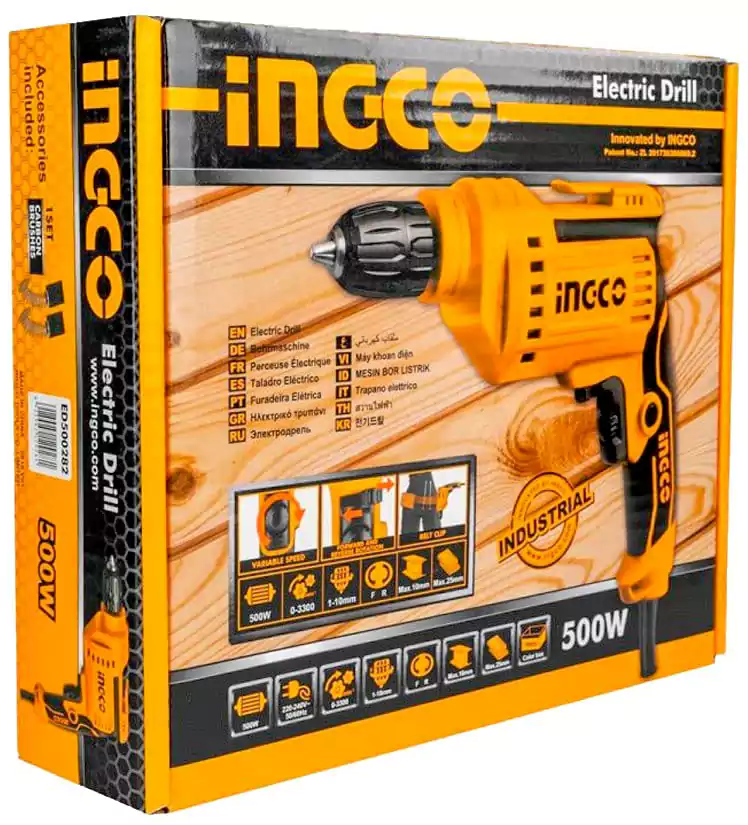 Ingco Drill, 500 Watt, Punching , 10 mm, ED500282