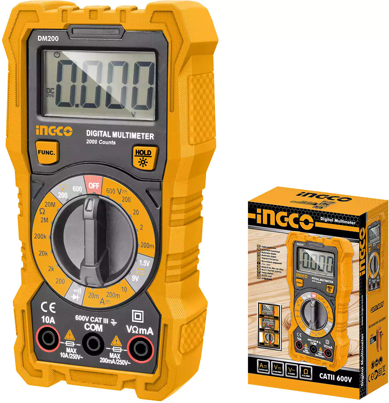 Ingco multimeter, 600 volts, digital, DM200