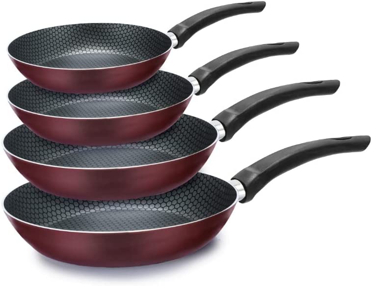 طقم مقلايه تروفال 4 قطع (16-18-20-24) - أحمر