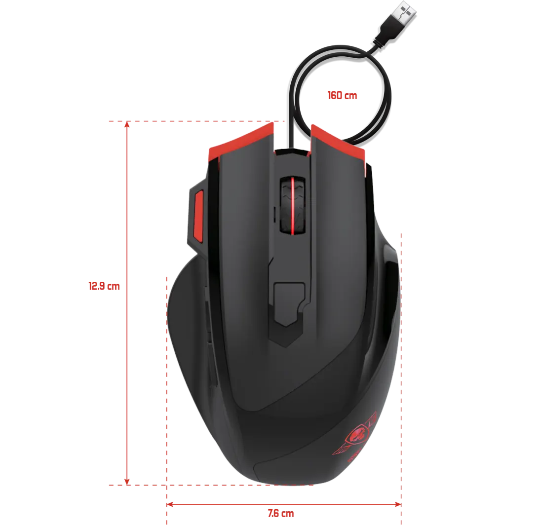 Spirit of Gamer PRO-M3 Gaming Mouse, Wired, 3200 DPI, Black, S-PM3