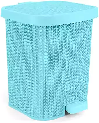 سلة قمامة بلاستيك من الهلال والنجمة ، مقاس كبير، تركواز