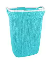 سبت غسيل بلاستيك مربع من الهلال والنجمة بغطاء - ألوان متعددة