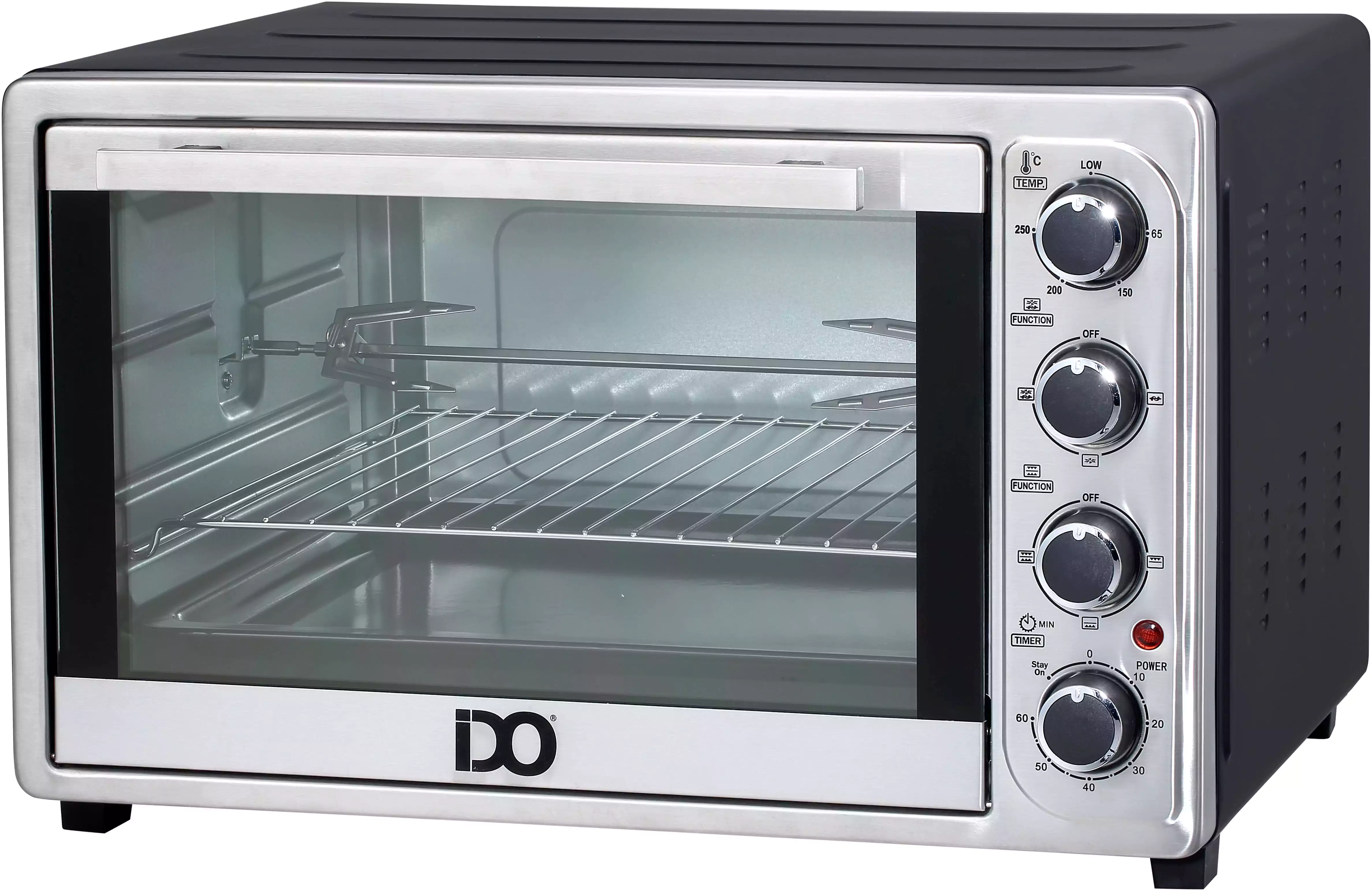 IDO Electric Oven 50 Liters with Grill and Fan, 2000 Watt, Silver TO50DG-SV