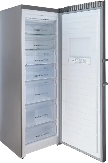 Haier Upright Freezer, No Frost, 7 Drawers, Digital Screen, Grey, HF326EG