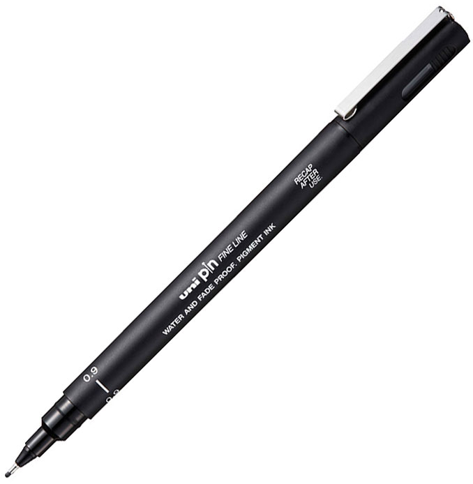 Uniball Rollerball pen, 9 mm, Fine pen, Black, PIN09-200S