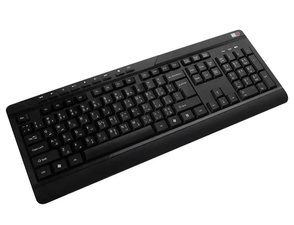 2B Keyboard + Mouse Combo, Wireless, 2.4GHz, Black, KB-443