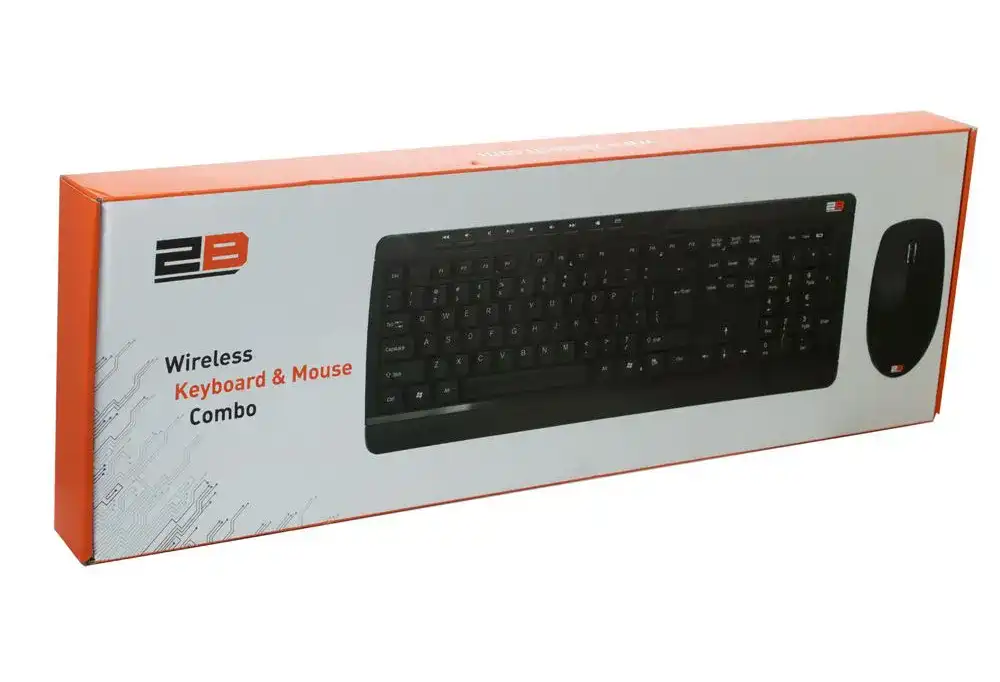 2B Keyboard + Mouse Combo, Wireless, 2.4GHz, Black, KB-443