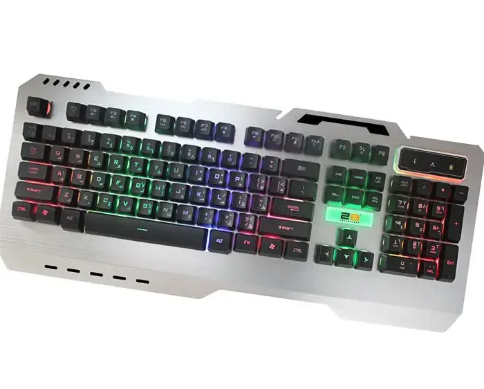 2B Gaming Keyboard, Wired, LED Lighting, Silver, KB305 Elghazawy Shop