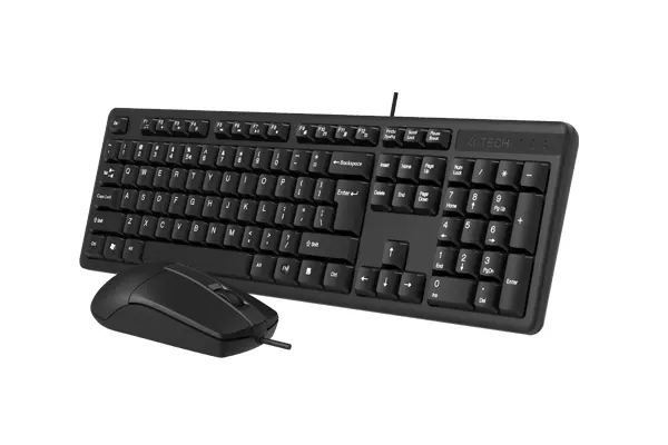 A4Tech Multimedia Keyboard + Mouse, Wired, Black, KK-3330