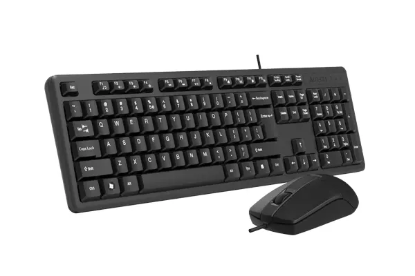 A4Tech Multimedia Keyboard + Mouse, Wired, Black, KK-3330