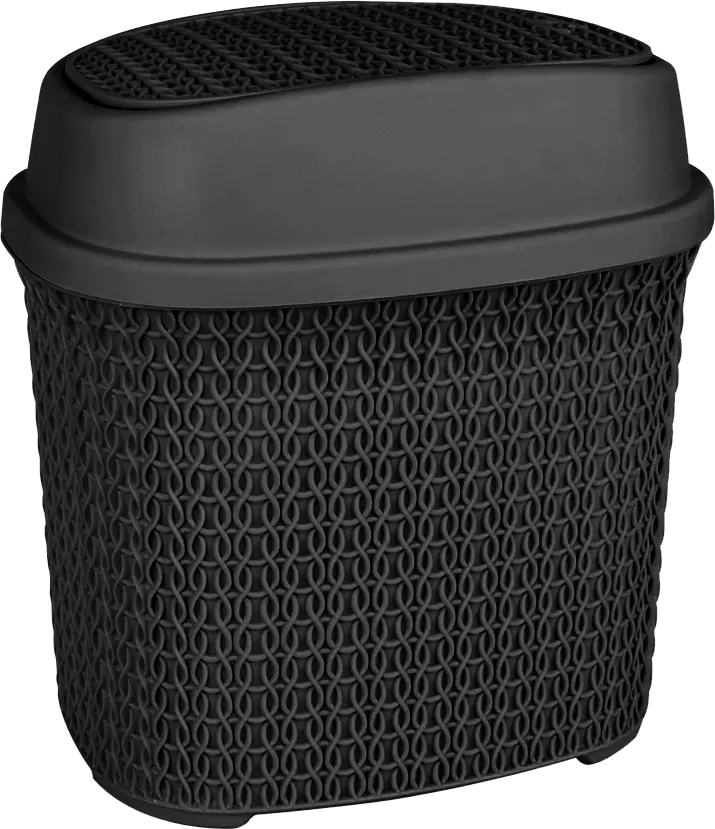 سلة قمامة بلاستيك من الهلال والنجمة بالم مروحه -أسود