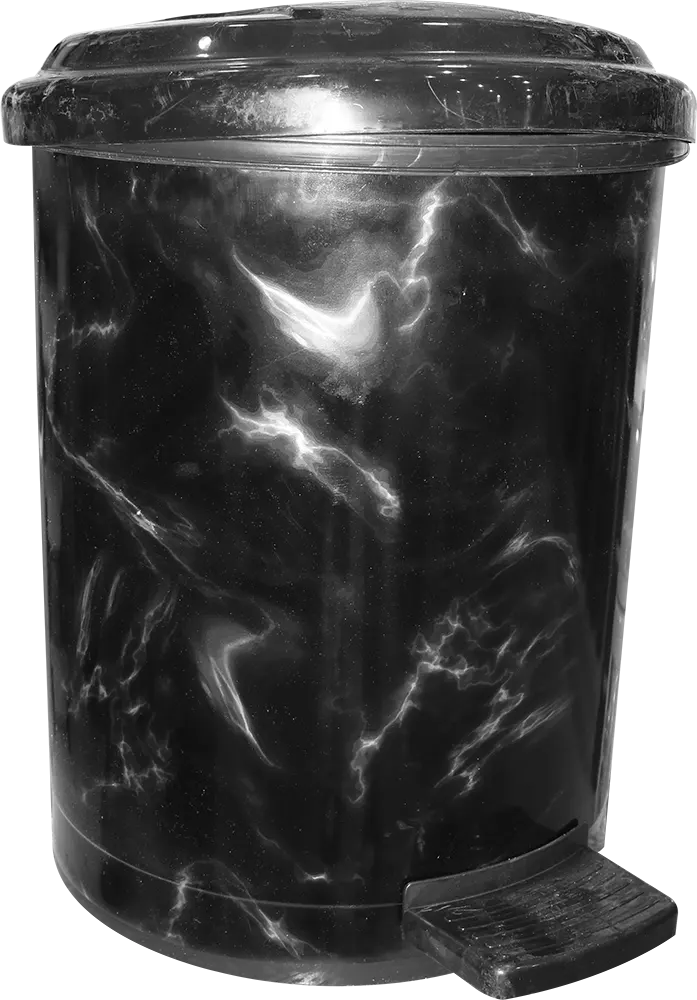 Elhelal We Elnegma Plastic Trash Bin , 18 Liters , Plain Round Design , Black